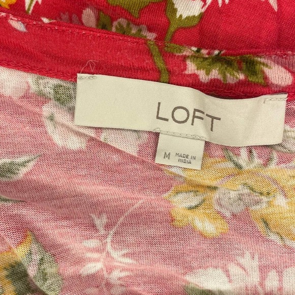 Loft Red Tropical Floral Pom Pom Tank Size M - Picture 4 of 7